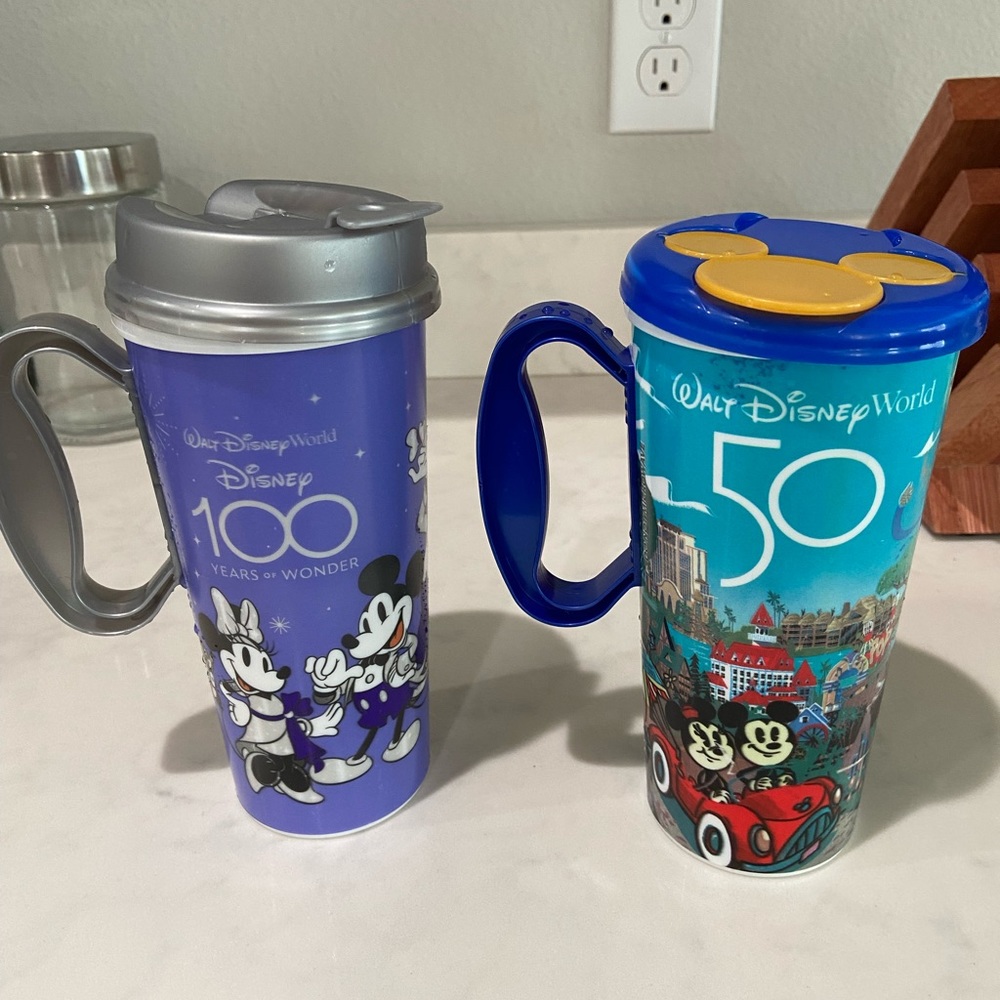 Disney Resort Cups 50th and 100th Anniversary